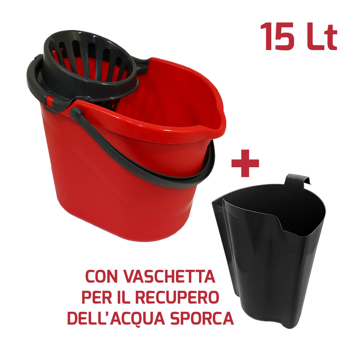 Secchio Ovale 15 Litri con Vaschetta